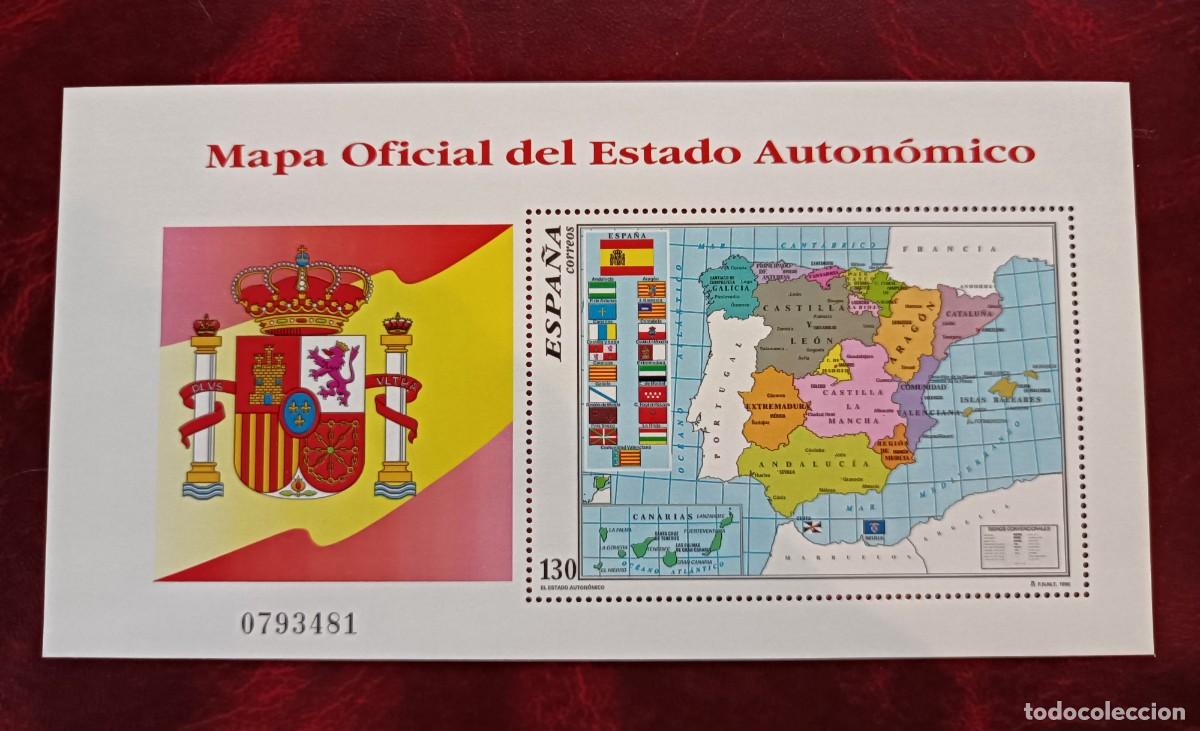 Sellos: Sello nuev. Mapa Oficial del Estado Autonomico. 5 de Diciembre 1996. Edifil SH3460.