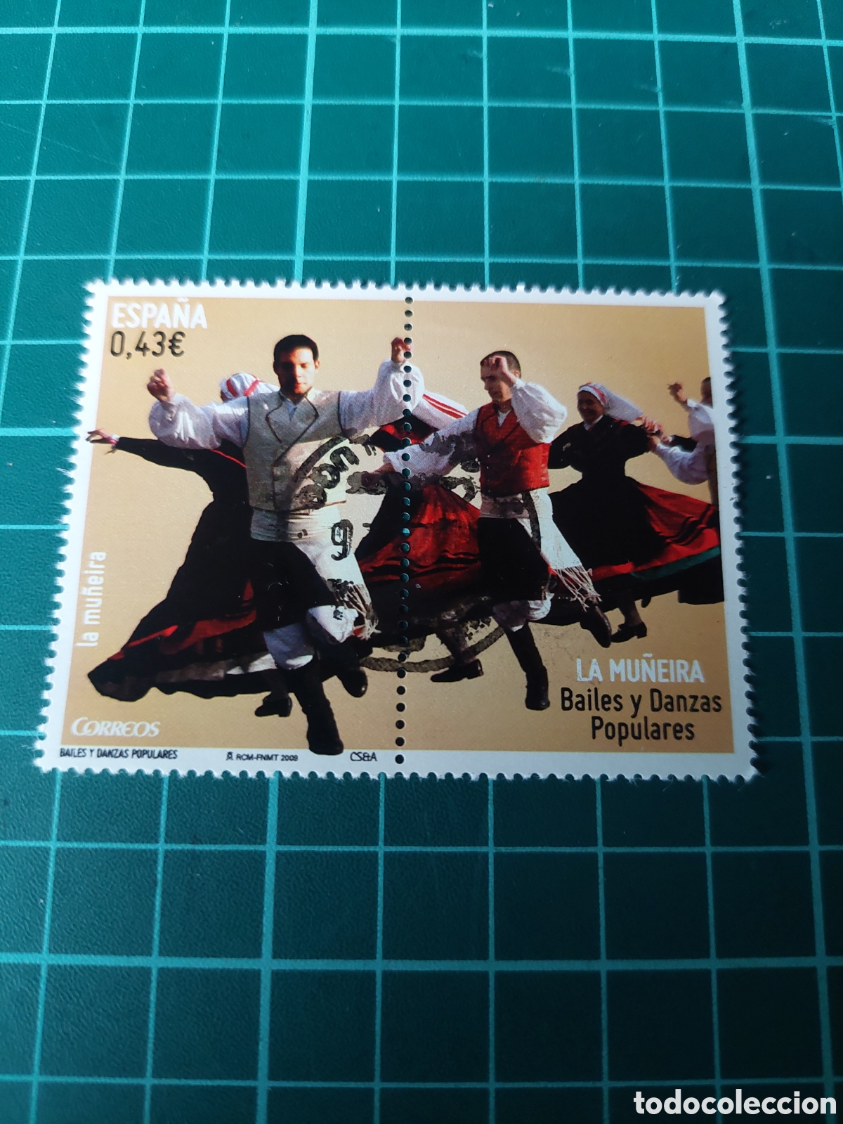 Sellos: LA MUILEIRA GALICIA DANZAS Y BAILES POPULARES ESPA&Ntilde;A EDIFIL 4501 USADA LUJO MODA Y M&Uacute;SICA 2009