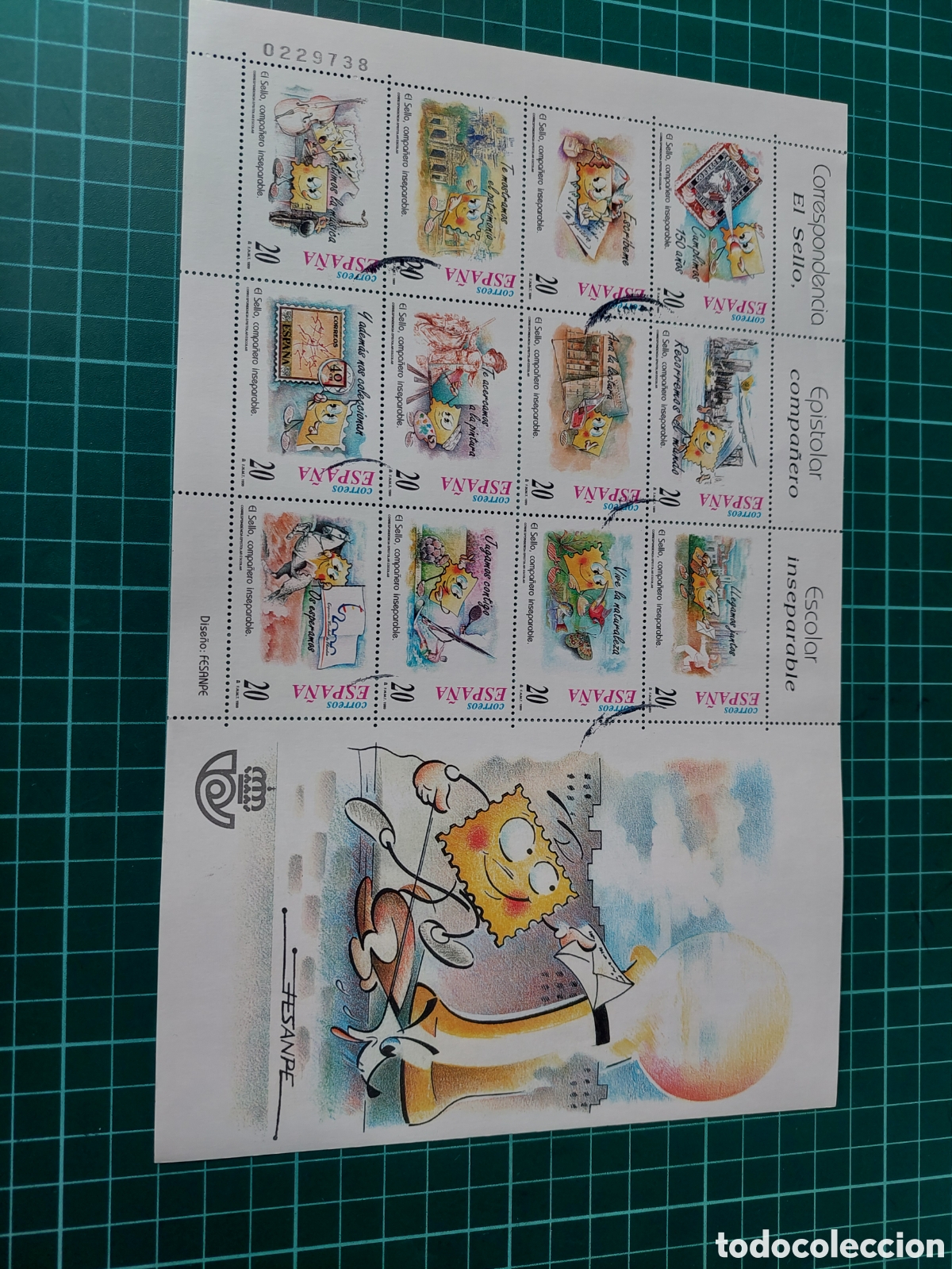 Sellos: 1999 EDIFIL 3665/73 USADOS INFANTIL, CORRESPONDENCIA EPISTOLAR ESCOLAR HISTORIA, FAUNA PERRON,