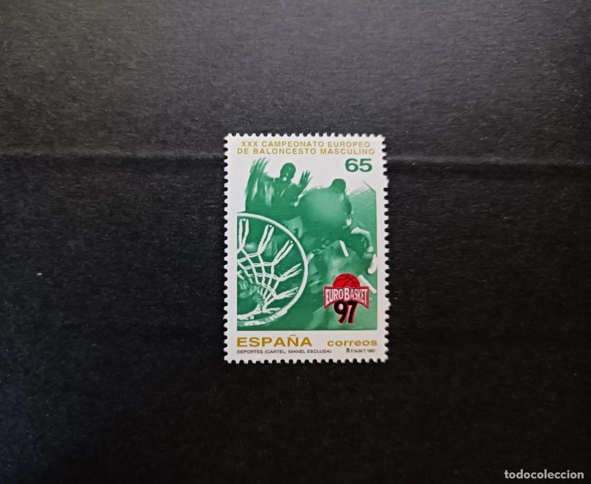 Sellos: Sello nuevo. XXX Campeonato Europeo Baloncesto Masculino. 24 de Junio1997. Edifil 3495.