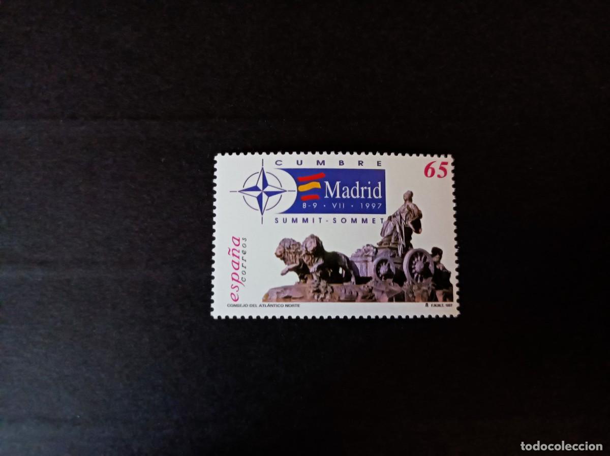 Sellos: S. nuevo. Cumbre Consejo Atlantico NORTE. Monumento a la Cibeles.8 Julio1997. Edifil 3496