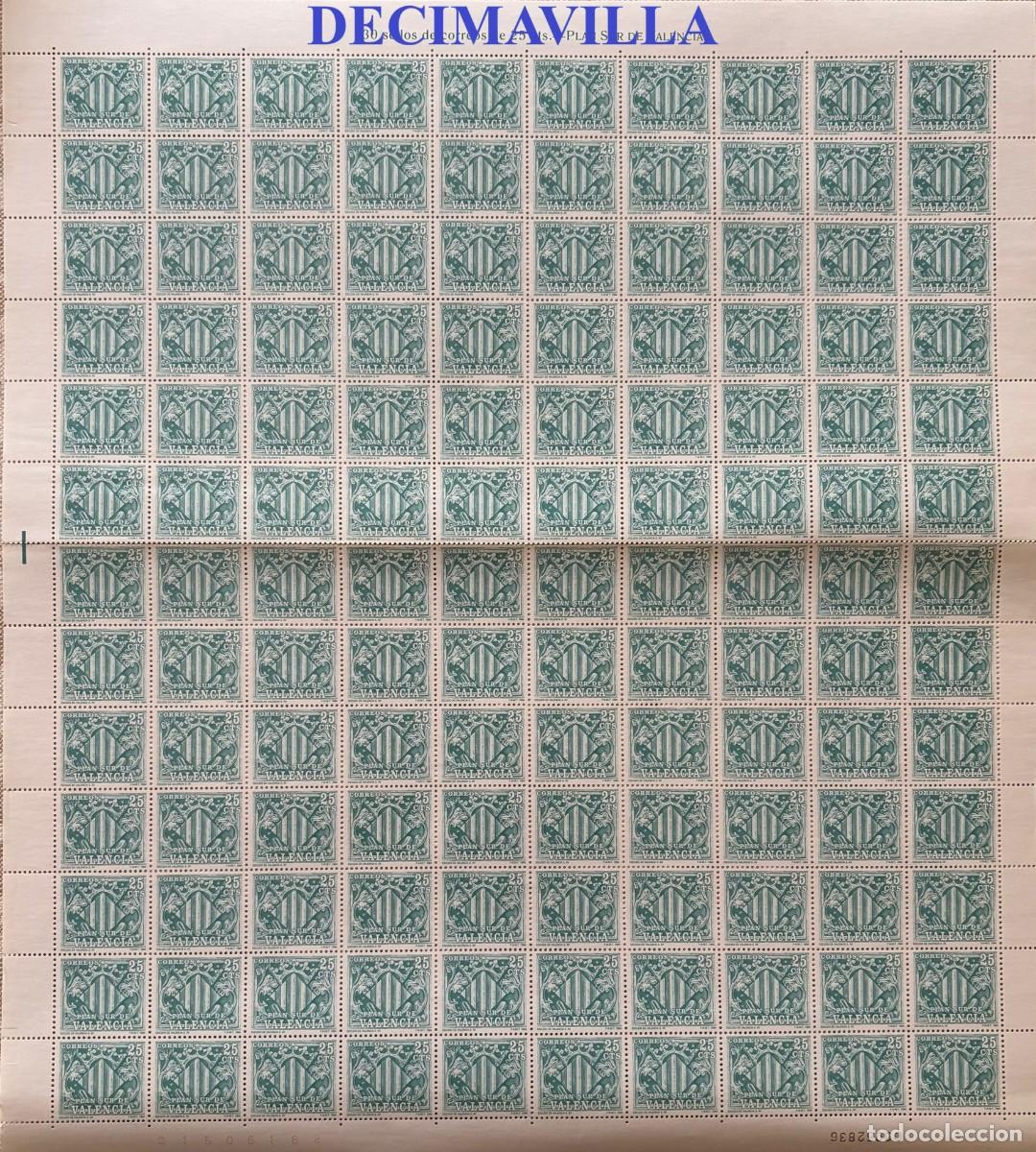 Sellos: ESP236, ESPA&Ntilde;A, SPAIN, PLAN SUR DE VALENCIA, EDIFIL 11, PLIEGO COMPLETO