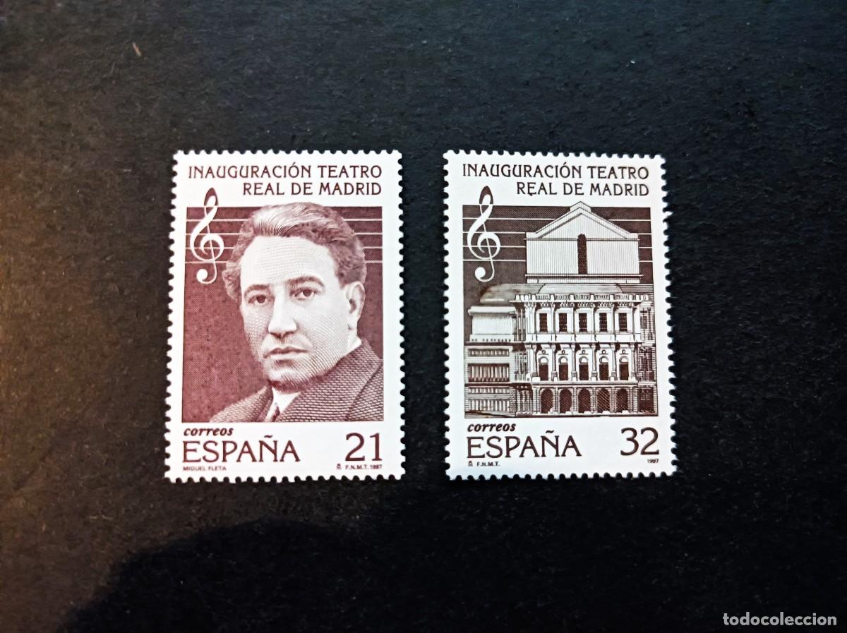 Sellos: S. nuevos. Inauguraci&oacute;n Teatro Real (Madrid). Serie completa. 1 Octubre 1997. Edifil 3514.