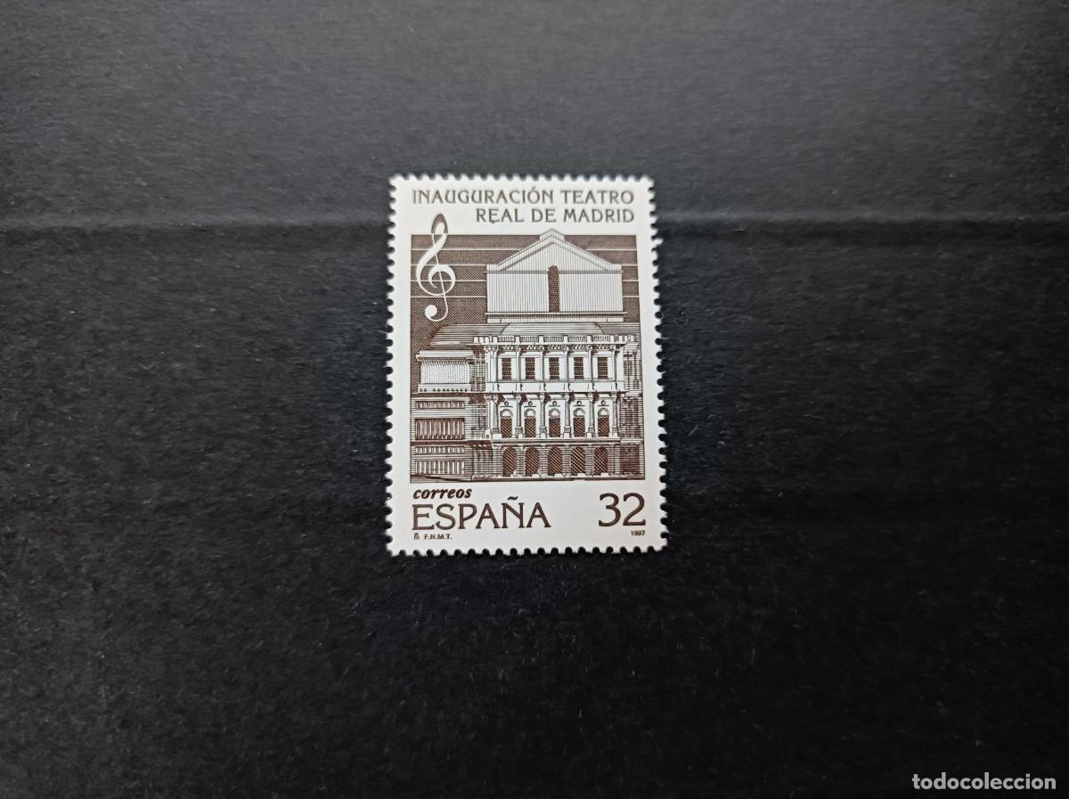 Sellos: S. nuevo. Inauguraci&oacute;n Teatro Real (Madrid).Fachada Principal 11 Octubre 1997. Edifil 3515.