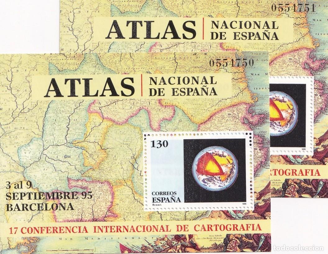 Sellos: 2 HB 1995 Numeraci&oacute;n correlativa - Atlas Nacional de Espa&ntilde;a 17 Conferencia Internacional Cartograf&iacute;a