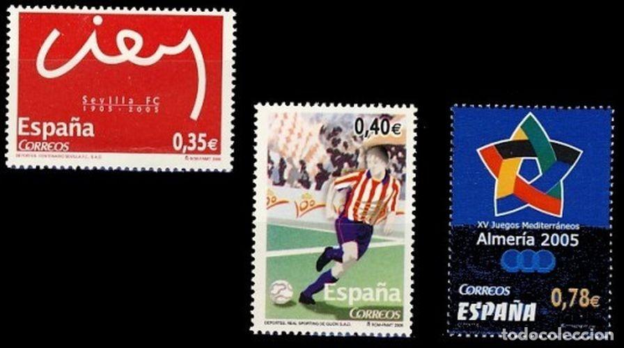Sellos: Espa&ntilde;a 2005 edifil 4156/8 Sellos ** Deportes Sp&ograve;rt Futbol Centenario Sevilla FC y Sporting de Gijon,