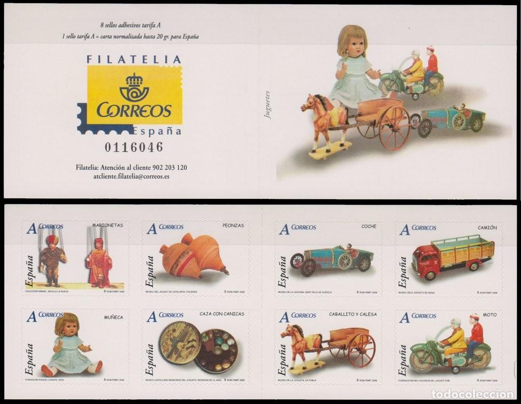 Sellos: Espa&ntilde;a 2006 Edifil 4199C Sellos ** Carnet Juguetes Marionetas, Peonzas, Coche, Camion, Mu&ntilde;eca, Caja