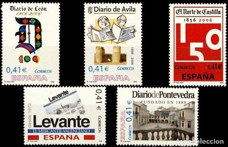 Sellos: Espa&ntilde;a 2006 edifil 4229/33 Sellos ** Periodicos Diario de Leon, Diario de Pontevedra, Levante,