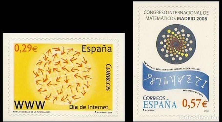 Sellos: Espa&ntilde;a 2006 edifil 4238/9 Sellos ** Ciencia Dia de Internet Bola de flechas multidireccionales