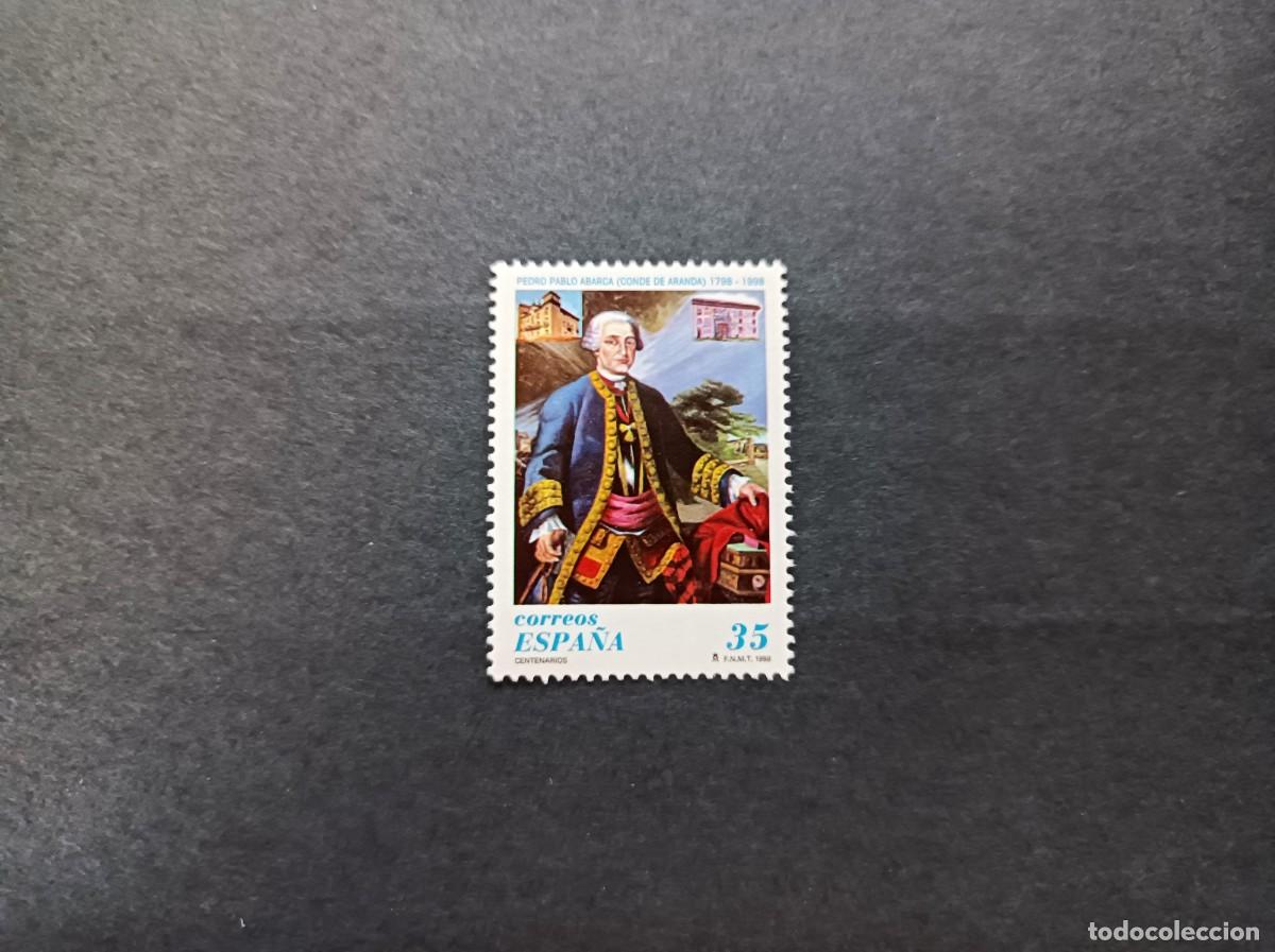 Sellos: Sello nuevo. II Cent&ordm; Muerte de P. Pablo Abarca (Conde de Aranda). 17 Abril 1998. Edifil 3537.