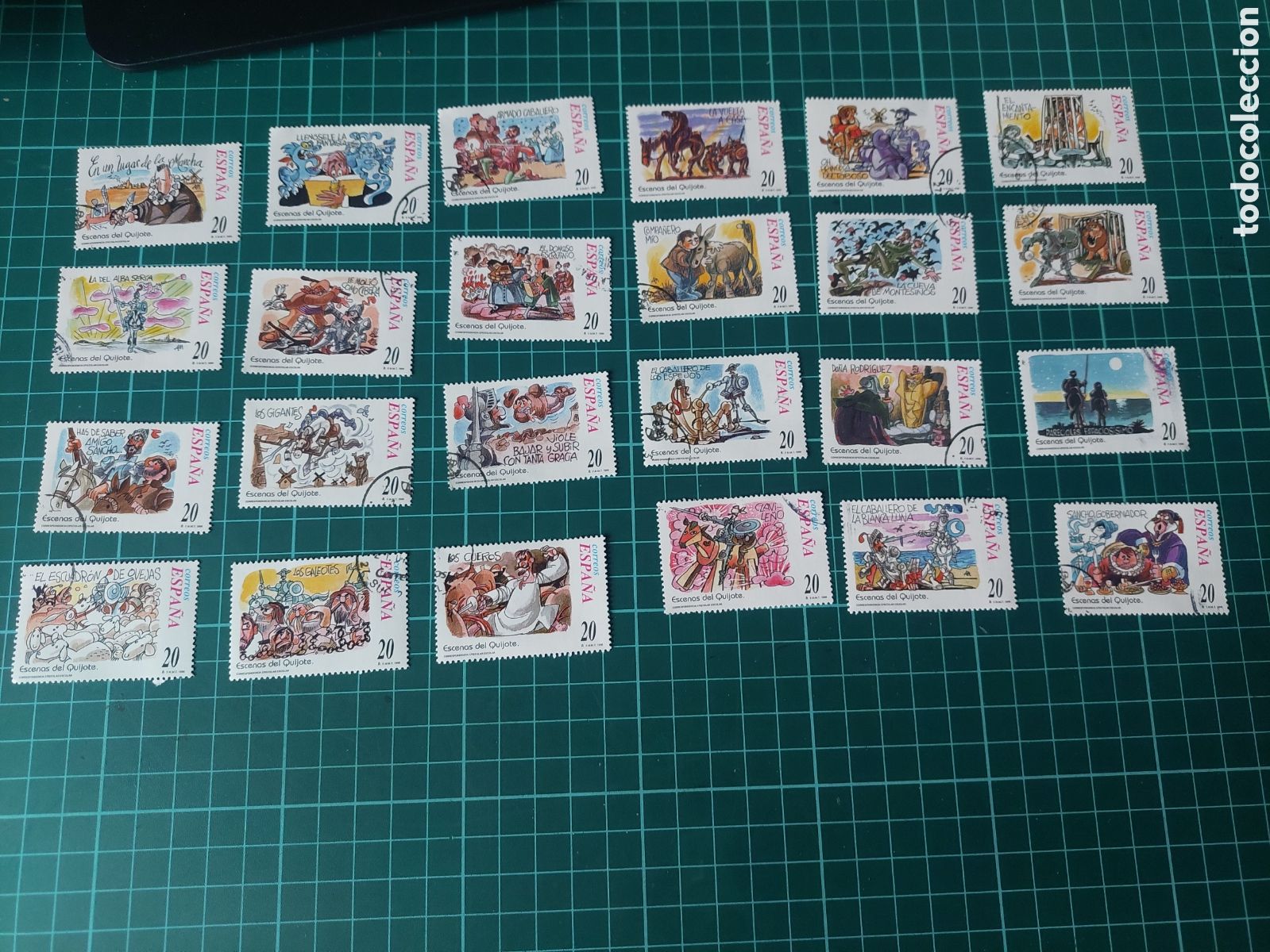 Sellos: 24 valores usados lujo 1998 ESCENAS QUIJOTE MANCHA EDIFIL 3560/83 1998
