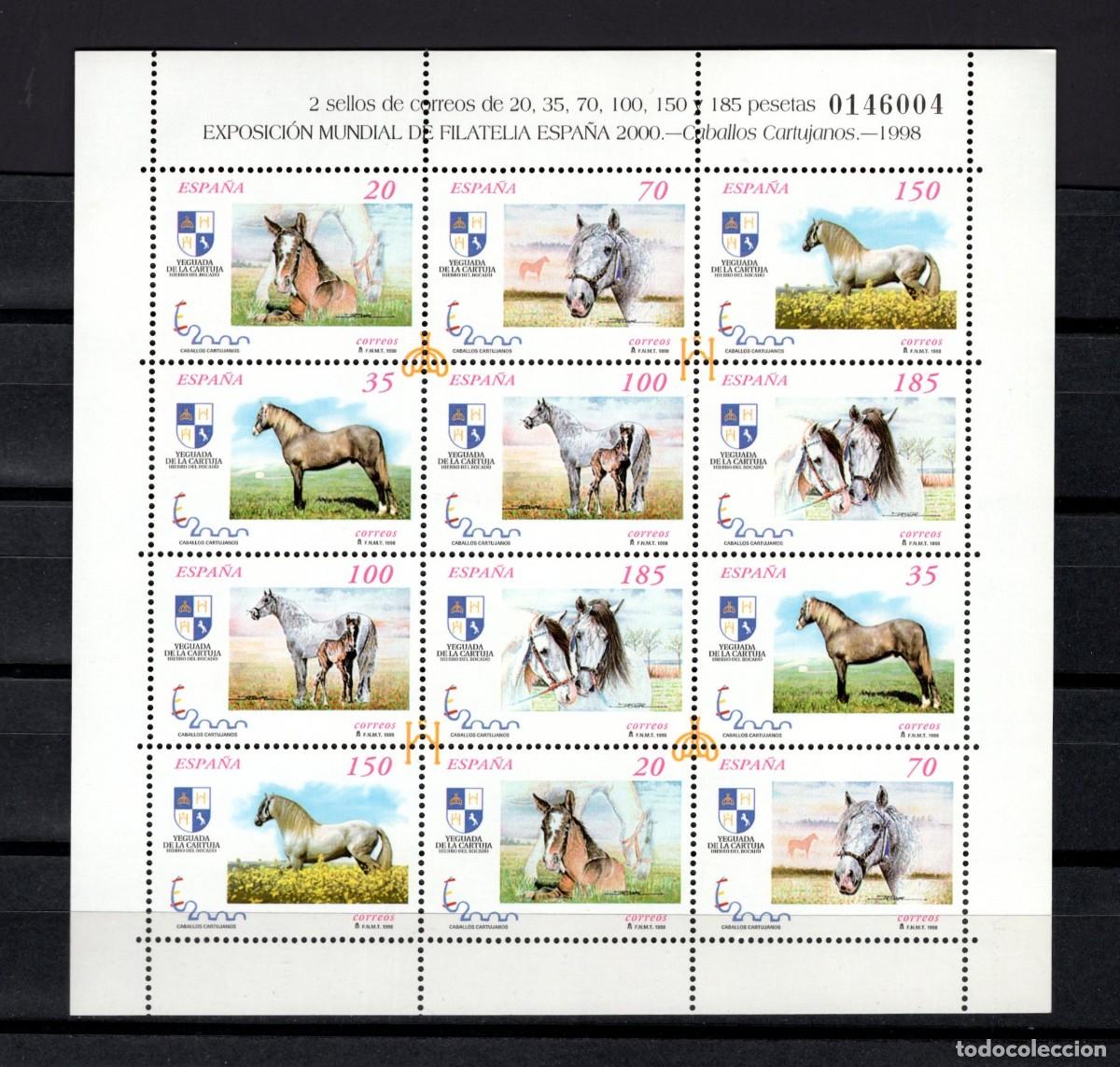 Sellos: Sellos nuevos. Exposicion Mundial filatelia Espa&ntilde;a 2000. 29 Diciembre 1998. Edifil MP. 62 .
