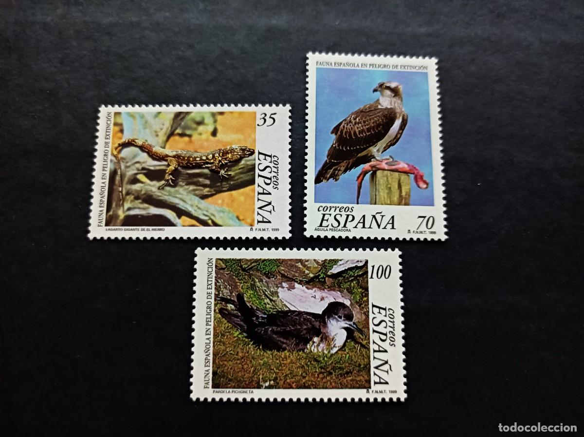 Sellos: Sellos nuevos. Fauna espa&ntilde;ola en extincion. Serie completa. 28 Enero 1999. Edifil 3614/16