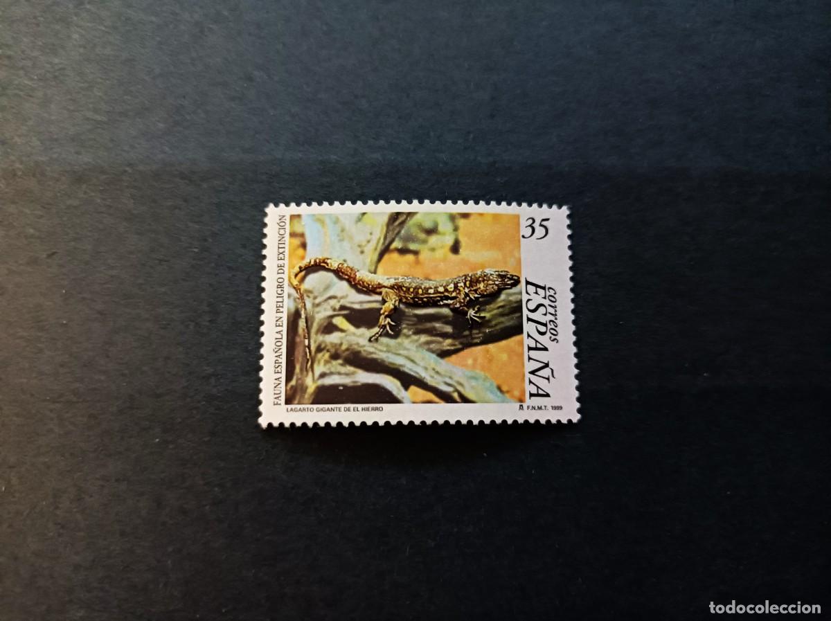 Sellos: S. nuevo. Fauna espa&ntilde;ola en extincion. Lagarto Gigante (El Hierro). 28 Enero 1999. Edifil 3614
