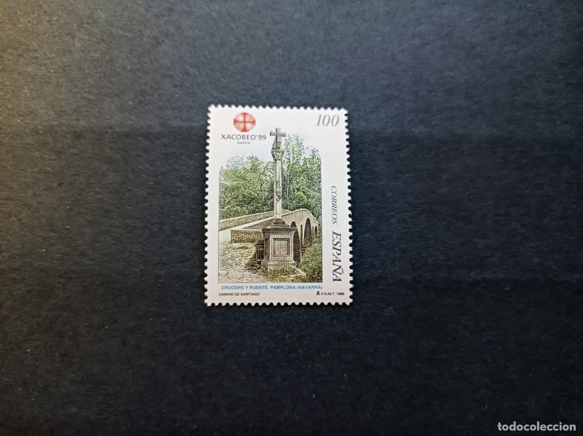 Sellos: Sello nuevo. Xacobeo&acute;99. Crucero y Puente de Cizur (Pamplona). 22 Febrero 1999. Edifil 3619 .