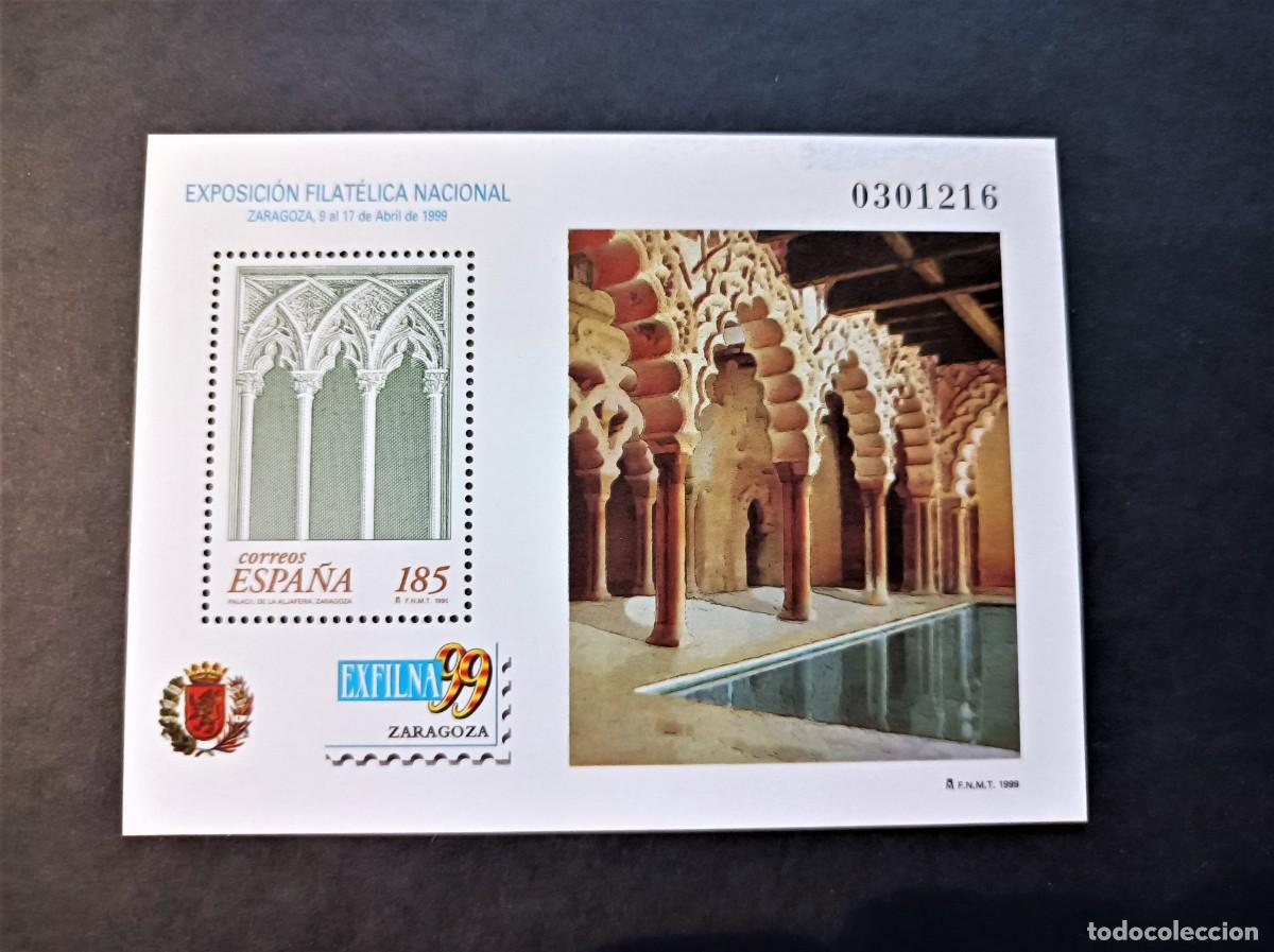 Timbres: S. nuevo. Exfilna&acute;99. Ventanal Sal&oacute;n del Trono Palacio Aljaferia. 9 Abril 1999. Edifil SH3625.