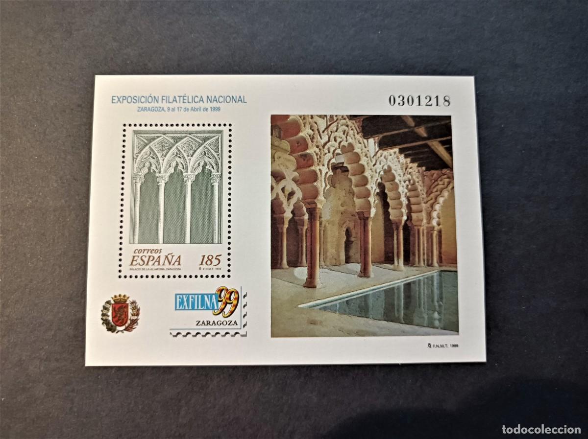 Timbres: S. nuevo. Exfilna&acute;99. Ventanal Sal&oacute;n del Trono Palacio Aljaferia. 9 Abril 1999. Edifil SH3625.