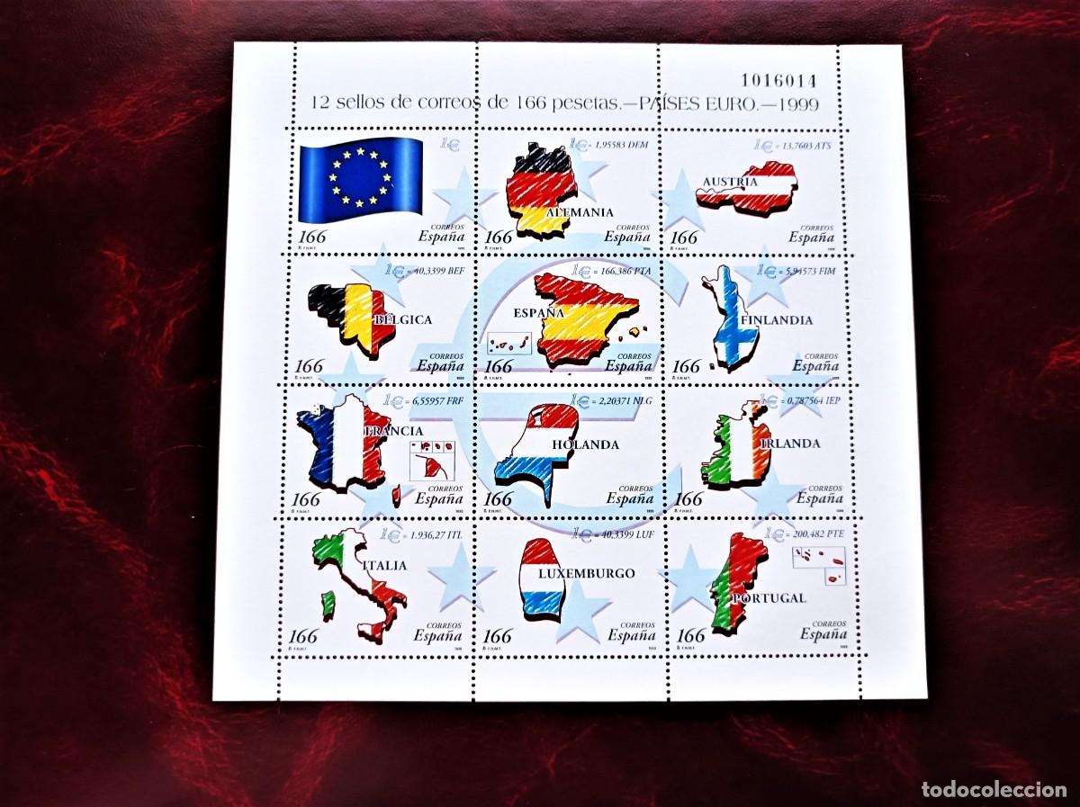 Stamps: Sellos nuevos. Paises del Euro. Minipliego de 12 sellos. 28 de Mayo de 1999. Edifil MP.63.
