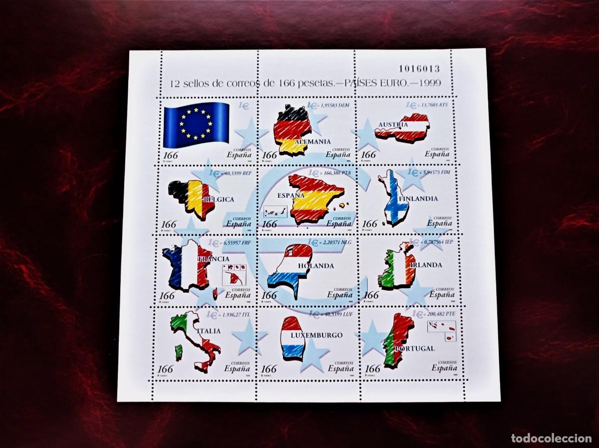 Stamps: Sellos nuevos. Paises del Euro. Minipliego de 12 sellos. 28 de Mayo de 1999. Edifil MP.63.