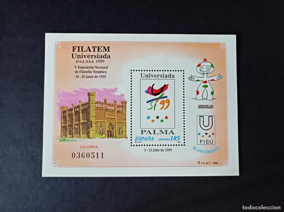 Sellos: Sello nuevo. Filatem-Universiada Palma 1999. 18 de Junio de 1999. Edifil SH3648.