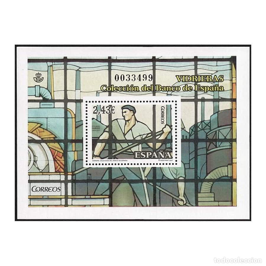 Sellos: Espa&ntilde;a 2007 [SLL] HB Vidrieras: Banco de Espa&ntilde;a (MNH)