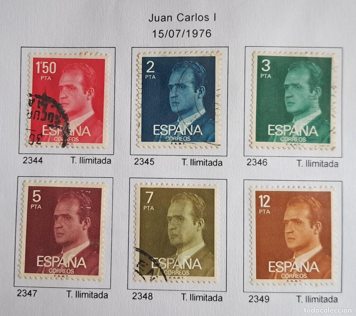 Sellos: serie completa sellos usados de Espa&ntilde;a 2344/2349 ** - B&Aacute;SICA JUAN CARLOS I. 1976. -