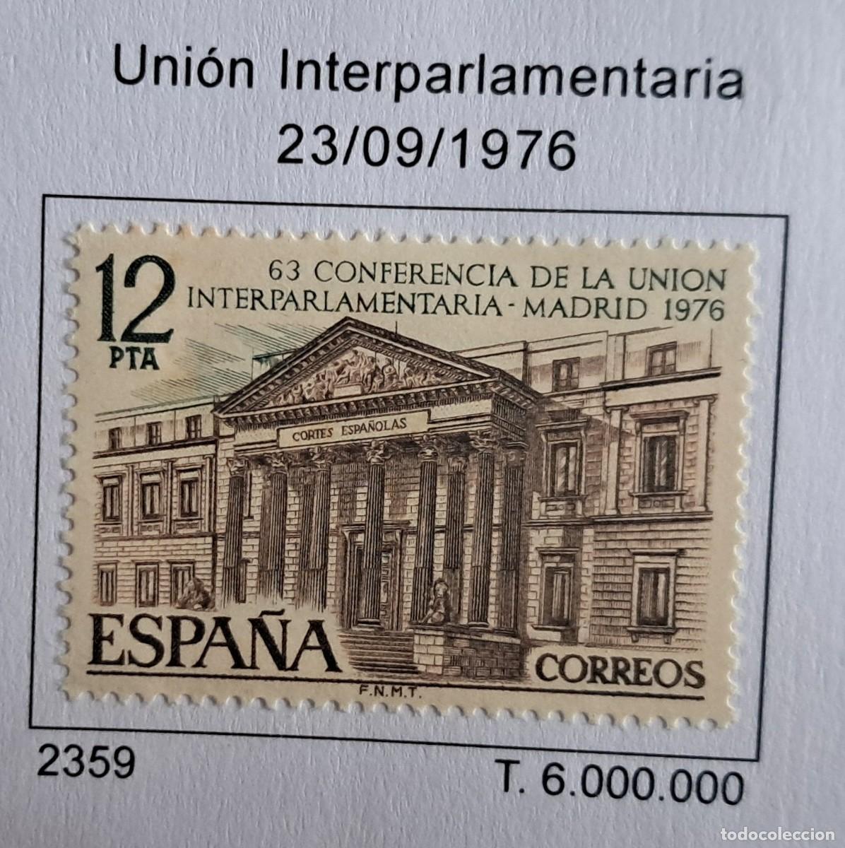 Sellos: Edifil 2359 sellos usados Espa&ntilde;a a&ntilde;o 1976 serie Union Interparlamentaria sello usado