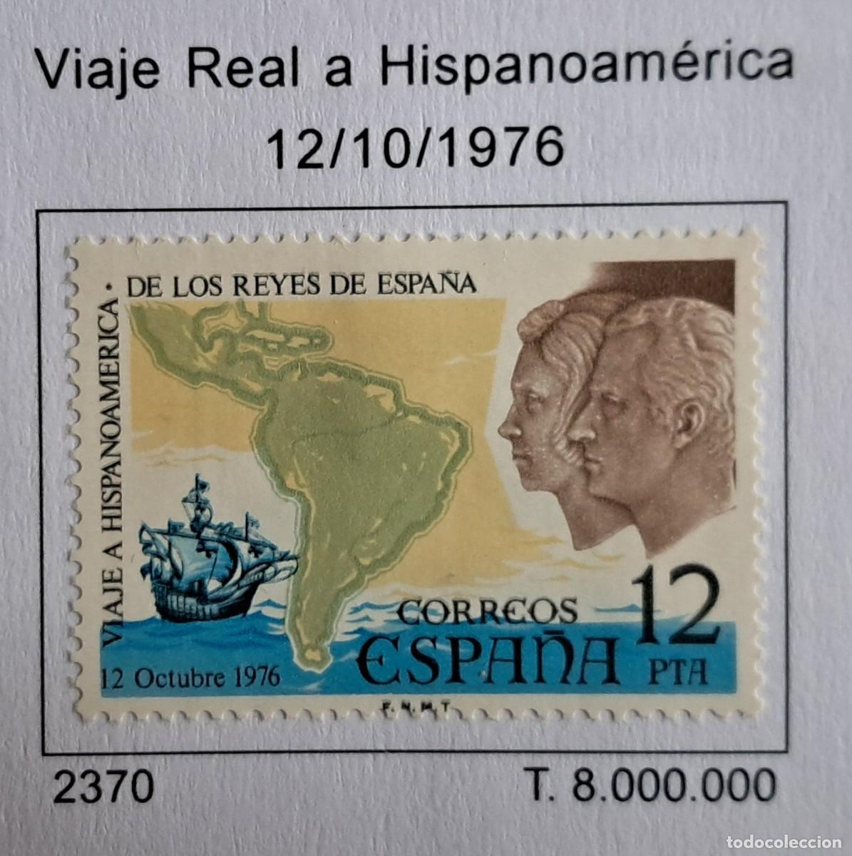 Sellos: Edifil 2370 sellos usados Espa&ntilde;a a&ntilde;o 1976 serie Viaje Hispanoamerica Reyes sello usado