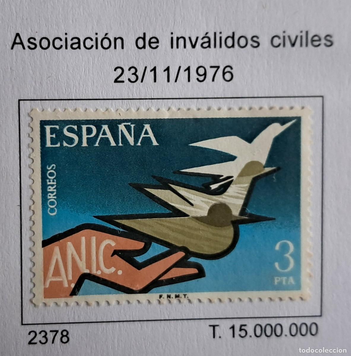 Sellos: Edifil 2378 sellos usados Espa&ntilde;a a&ntilde;o 1976 serie completa Asociacion Invalidos Civiles sello usado