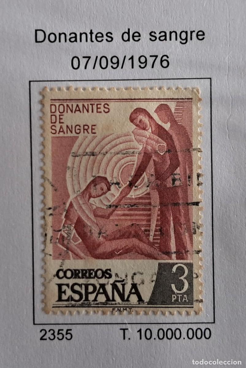 Sellos: SELLO - ESPA&Ntilde;A - CORREOS - EDIFIL 2355 - Donantes de Sangre - 1976 - Serie 1 valor - 3 Ptas
