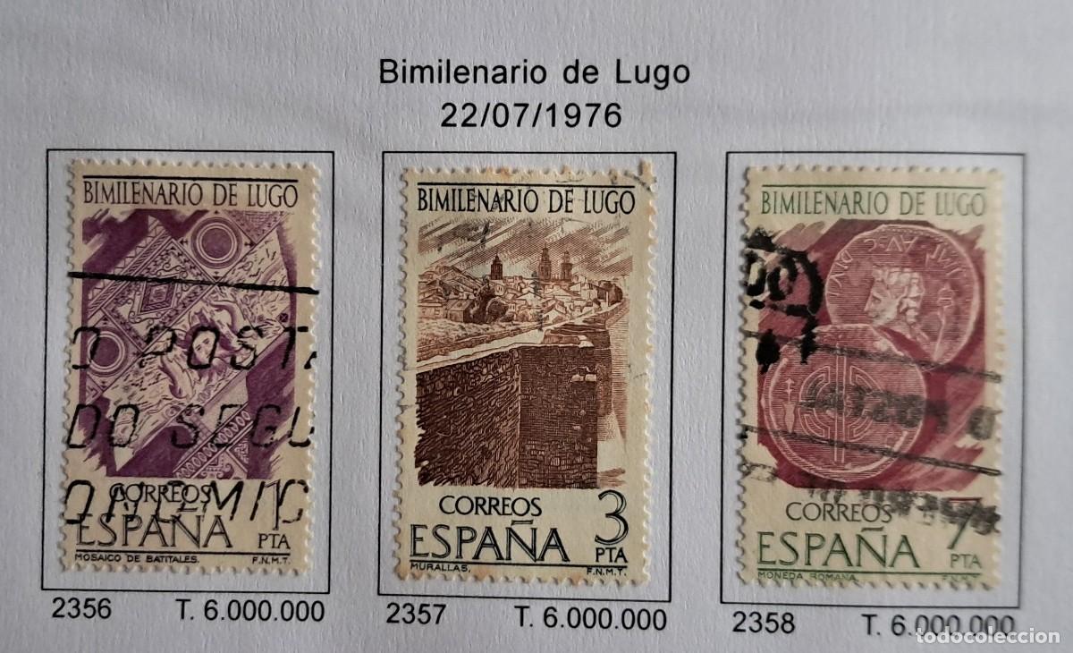 Sellos: serie completa de sellos usados, bimilenario de Lugo, edifil 2356-2358, a&ntilde;o 1976.