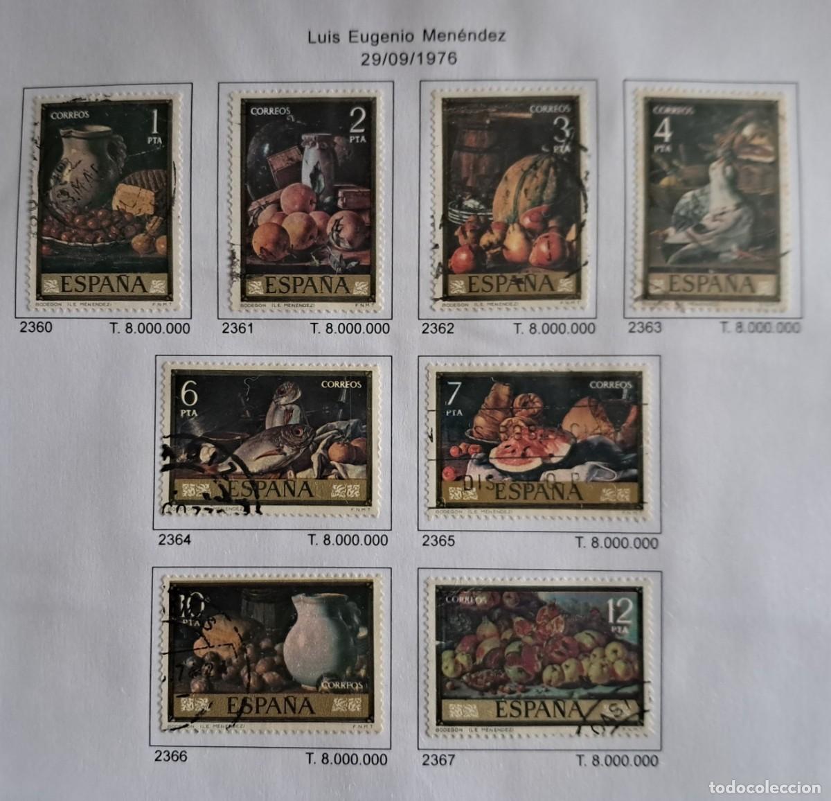 Sellos: serie completa, ESPA&Ntilde;A 1976 - Edifil 2360/2367 &ordm; USADOS -PINTURA LUIS EUGENIO MEN&Eacute;NDEZ