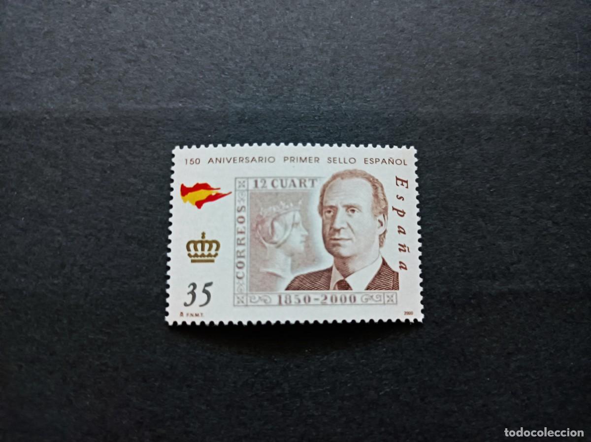 Sellos: Sello nuevo. 150 Aniv&ordm; Primer Sello Espa&ntilde;ol. Palacio Comunicaciones y Rey. 3 Enero 2000. Edifil 3687