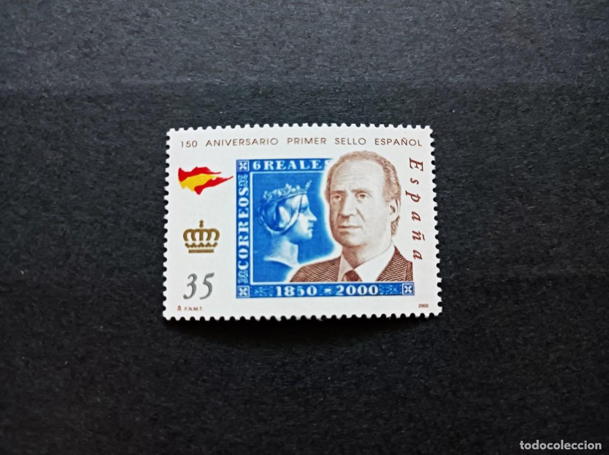 Sellos: Sello nuevo. 150 Aniv&ordm; Primer Sello Espa&ntilde;ol. Palacio Comunicaciones y Rey. 3 Enero 2000. Edifil 3690