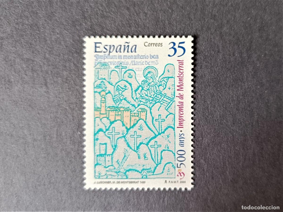 Sellos: Sello nuevo. 500 A&ntilde;os de la Imprenta de Montserrat. 4 Febrero 2000. Edifil 3696.