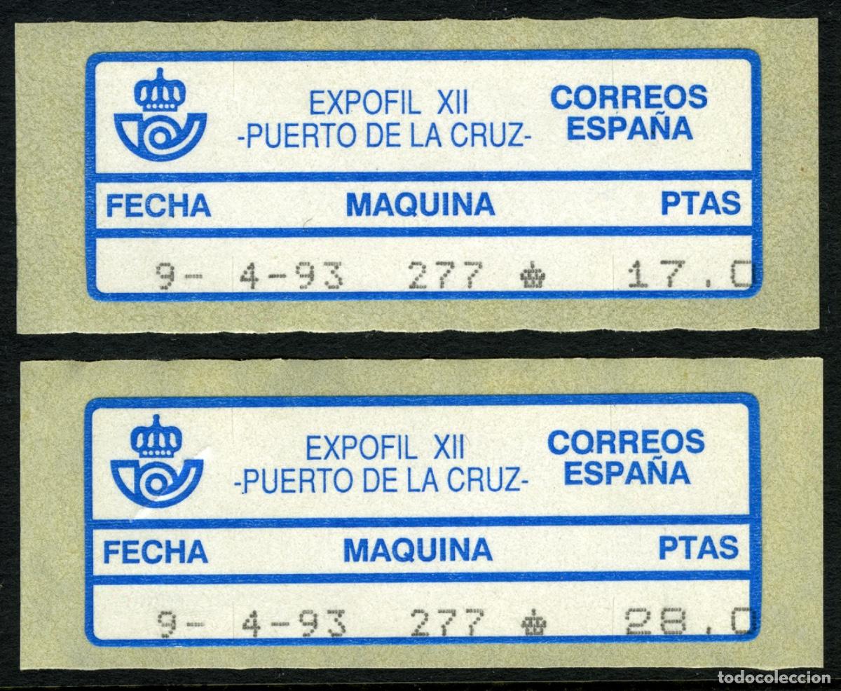 Sellos: EPELSA CONMEMORATIVA 1993 &middot; EXPOFIL XII &middot; PUERTO DE LA CRUZ &middot; SERIE COMPLETA 17 Y 28 PTS AZUL #A0013