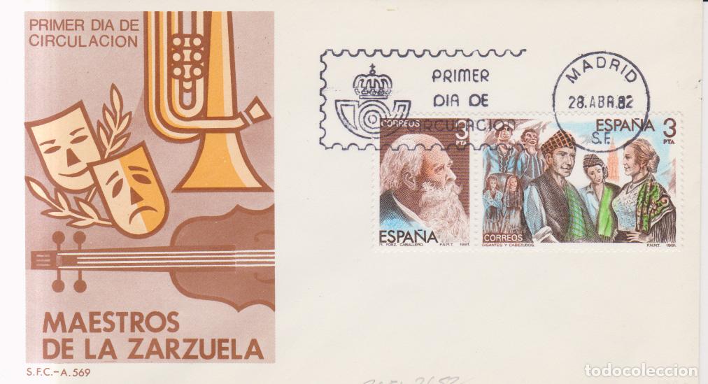 Timbres: 1982 edifil 2651-2652 SPD FDC Maestros de la Zarzuela Madrid (E11077m)