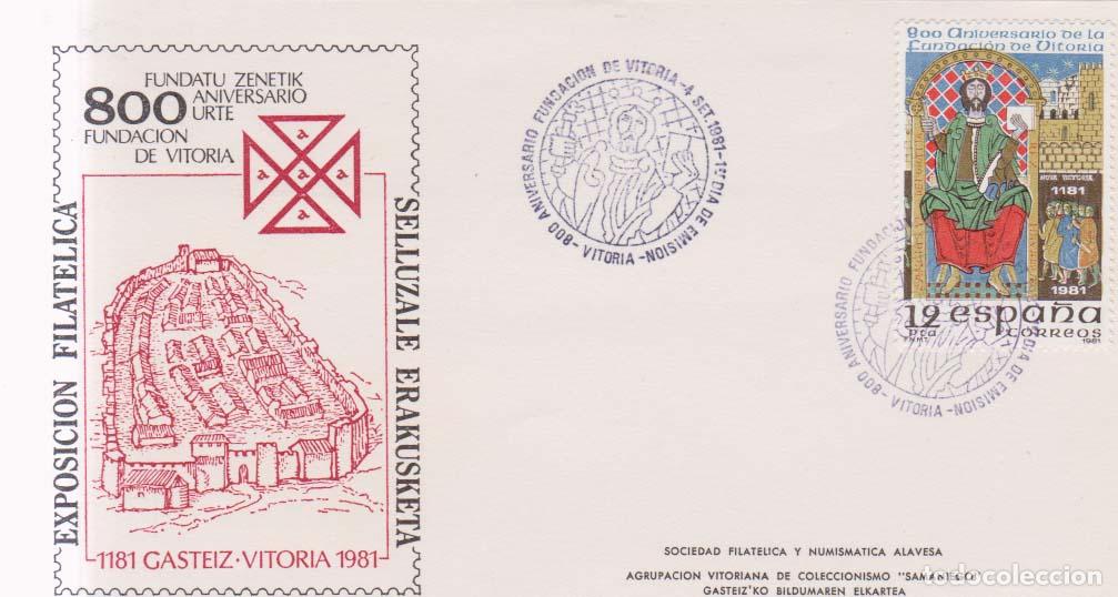 Timbres: 1981 edifil 2625 SPD FDC VIII Centenario Fundacion Vitoria (E11262)