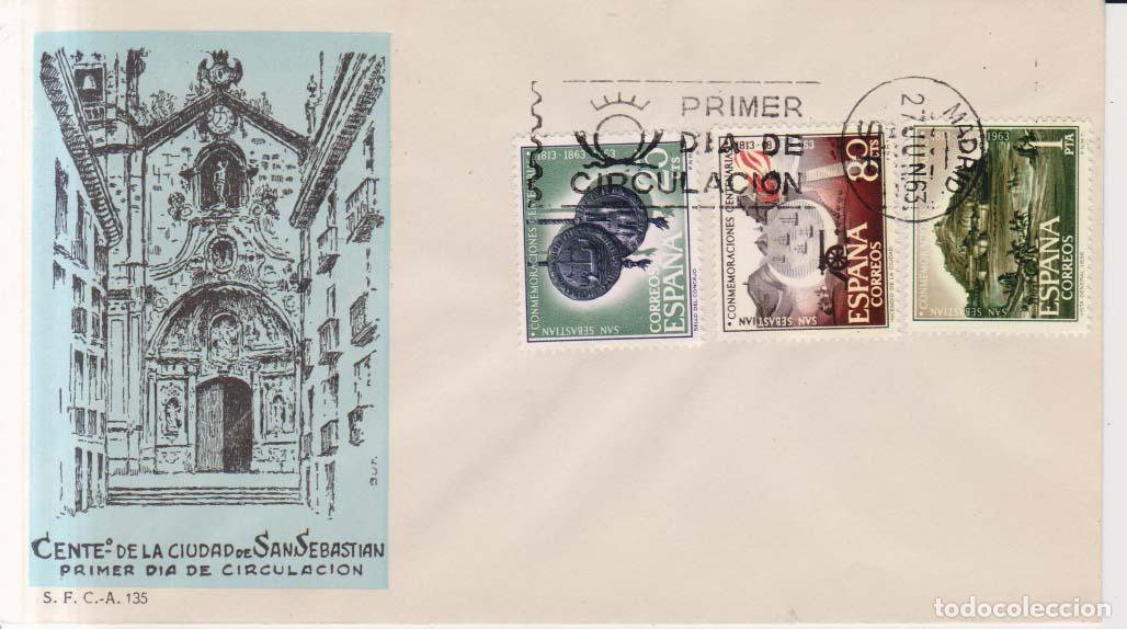 Timbres: 1963 edifil 1516 a 1518 SPD FDC XIX Centenario San Sebastian (E11261)