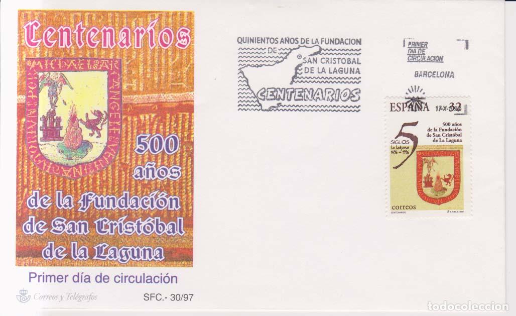 Sellos: 1997 edifil 3516 SPD FDC V Centenario Fundacion San Cristobal de la Laguna (E11275)