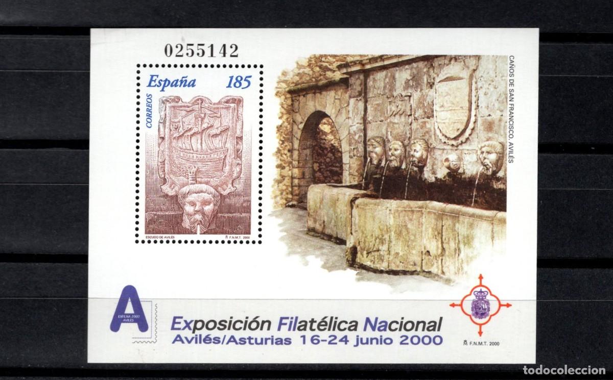 Sellos: Sello nuevo. Exposici&oacute;n EXFILNA 2000. Fuente de los Ca&ntilde;os... (Aviles). Edifil SH3716.