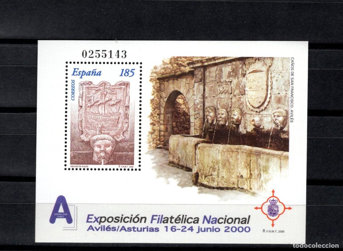 Sellos: Sello nuevo. Exposici&oacute;n EXFILNA 2000. Fuente de los Ca&ntilde;os... (Aviles). Edifil SH3716.