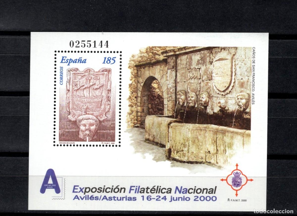 Sellos: Sello nuevo. Exposici&oacute;n EXFILNA 2000. Fuente de los Ca&ntilde;os... (Aviles). Edifil SH3716.