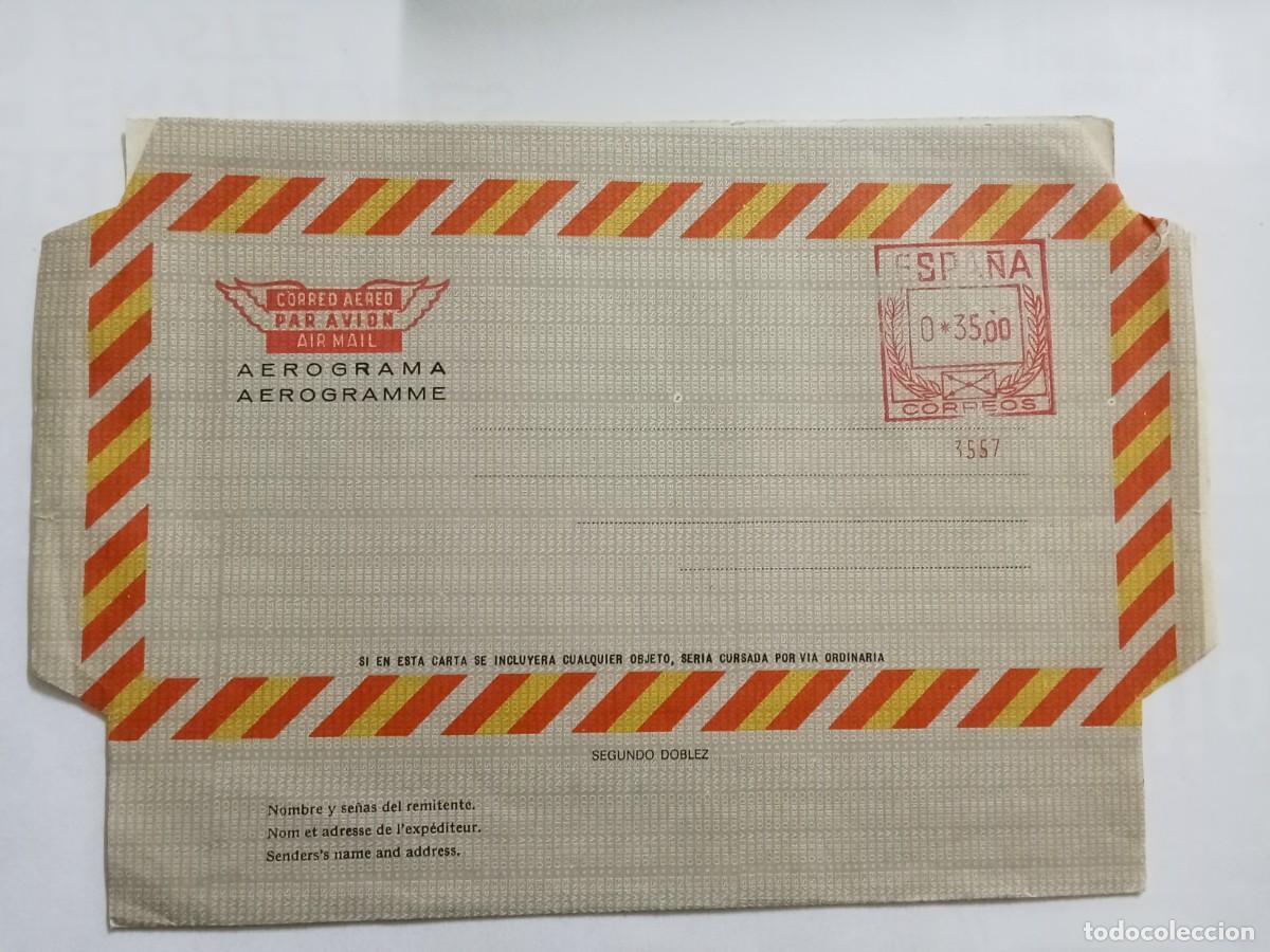 Sellos: ESPA&Ntilde;A A&Ntilde;O 1981, AEROGRAMA N&ordm; 144, FRANQUEO MEC&Aacute;NICO, NUEVO, SIN USO.