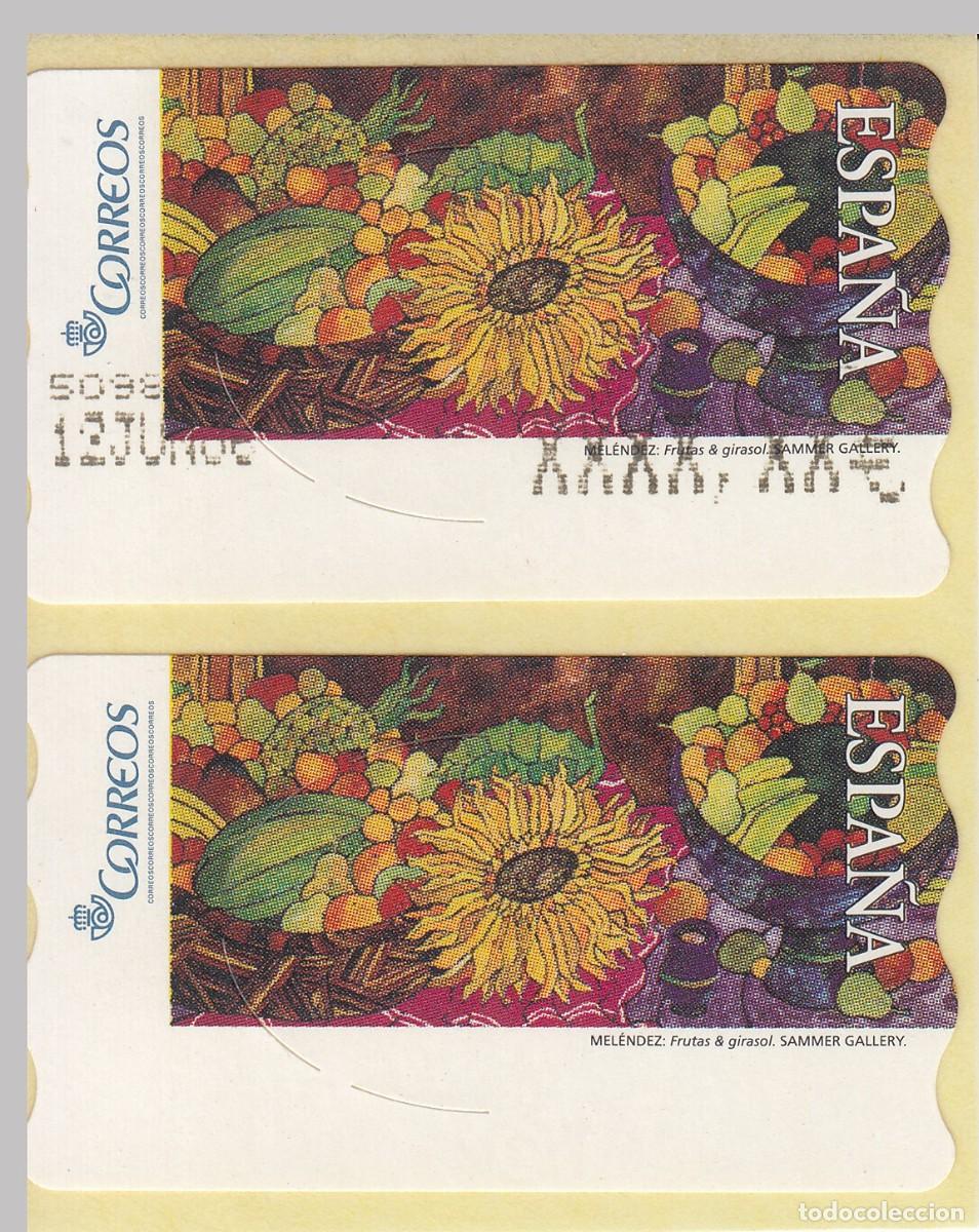 Sellos: ATM ETIQUETA DE AJUSTE Y ETIQUETA SIN VALOR. SUMMER GALERY MENENDEZ. FRUTAS & GIRASOL