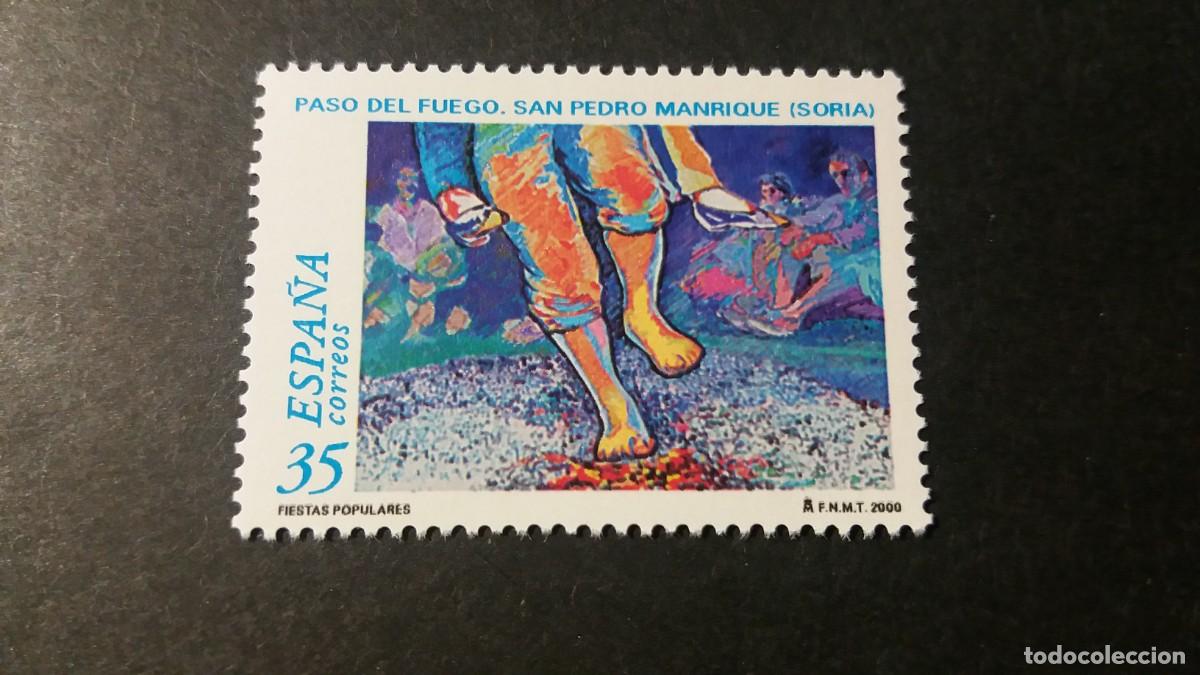 Sellos: Sello nuevo. Fiestas Populares. Paso del Fuego. S. Pedro Manrique.23 de junio de 2000. Edifil 3719.
