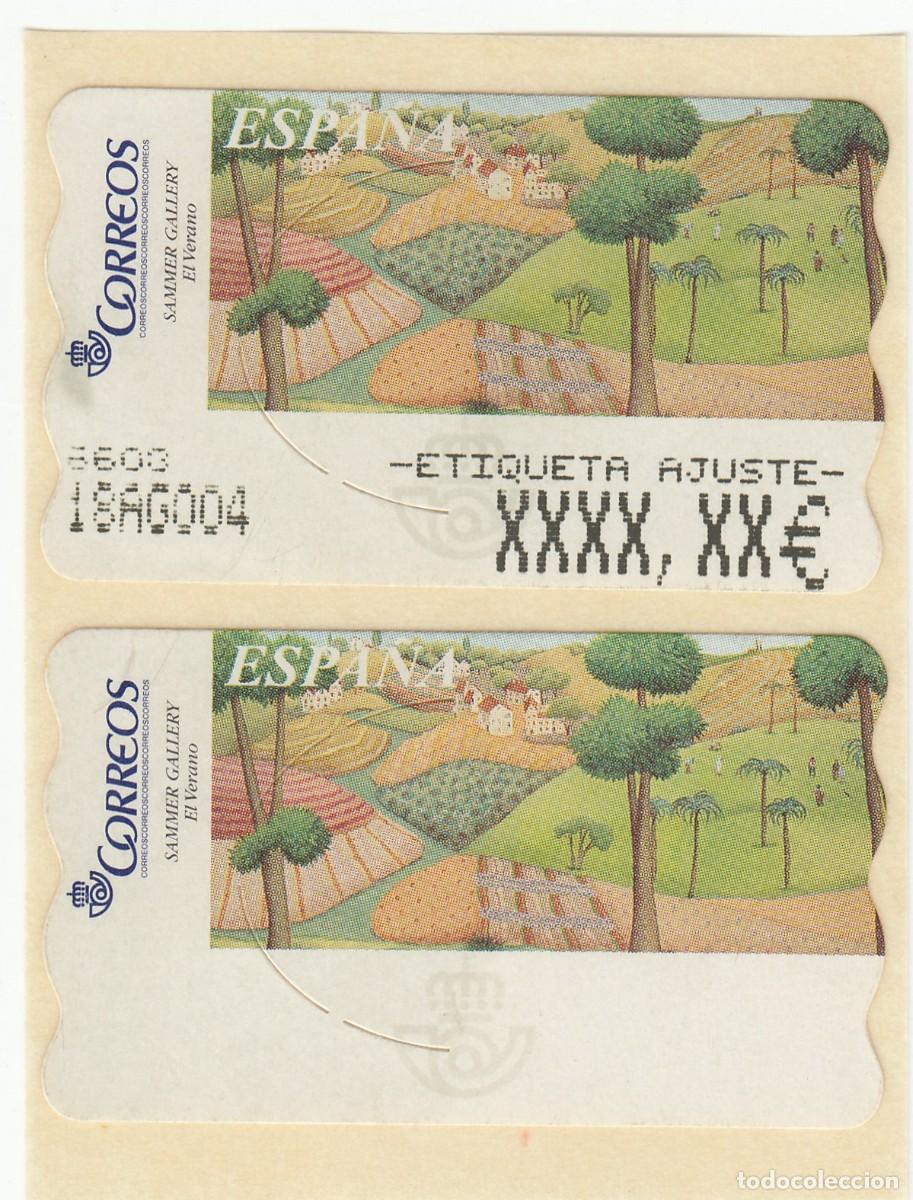 Sellos: ATM ETIQUETA DE AJUSTE Y ETIQUETA SIN VALOR. SAMMER GALERY. EL VERANO