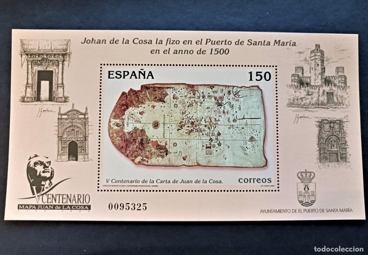 Sellos: Sello nuevo. V Centenario Carta Juan de La Cosa. 14 de julio de 2000. Edifil SH3722.