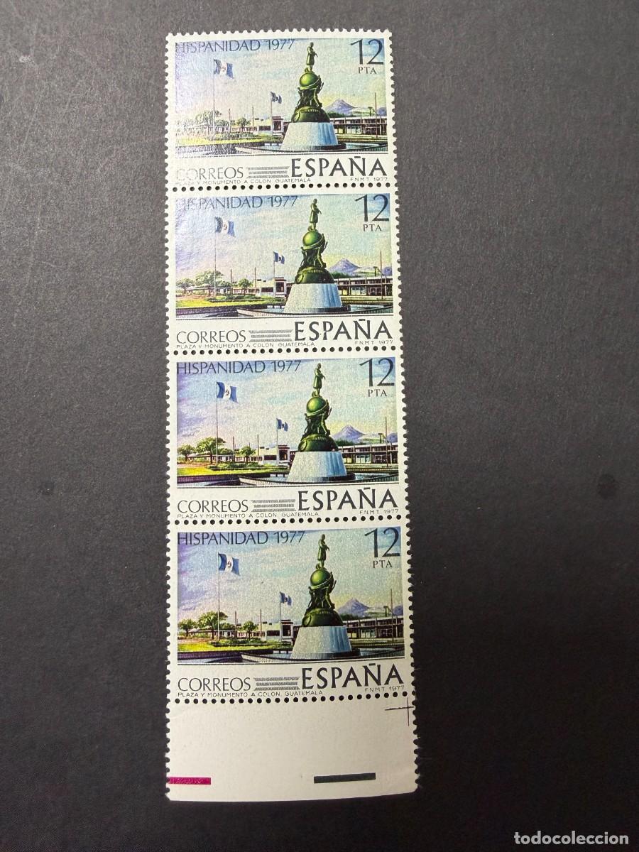 Sellos: ESPA&Ntilde;A, 1977. EDIFIL 2442. HISPANIDAD. NUEVOS. SIN FIJASELLOS. BLOQUE DE 4 SELLOS