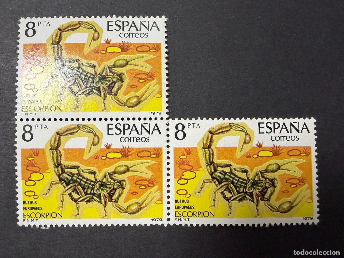 Sellos: ESPA&Ntilde;A, 1979. EDIFIL 2533. FAUNA INVERTEBRADOS. NUEVOS. SIN FIJASELLOS. BLOQUE DE 3 SELLOS